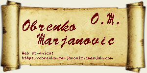 Obrenko Marjanović vizit kartica